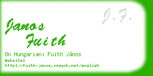 janos fuith business card